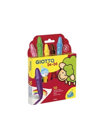 Lapices cera giotto super bebe caja de 10 colores surtidos + sacapuntas
