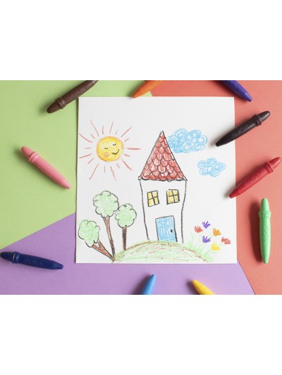 Lapices cera giotto super bebe caja de 10 colores surtidos + sacapuntas
