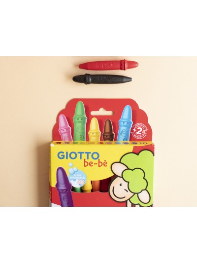 Lapices cera giotto super bebe caja de 10 colores surtidos + sacapuntas