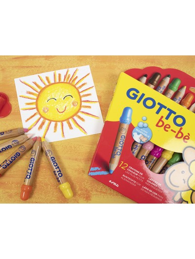 Lapices de colores giotto super bebe caja de 12 lapices colores surtidos + sacapuntas