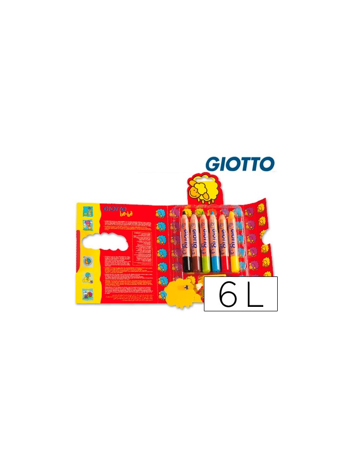 Lapices de colores giotto super bebe caja de 6 lapices colores surtidos + sacapuntas Lapices de colores giotto super bebe caja de 6 lapices colores surtidos + sacapuntas