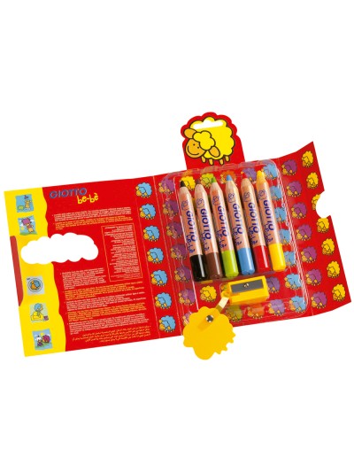 Lapices de colores giotto super bebe caja de 6 lapices colores surtidos + sacapuntas