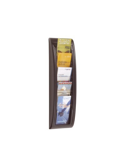 Expositor mural paperflow postales a6 negro 5 casillas 650x181x95 mm