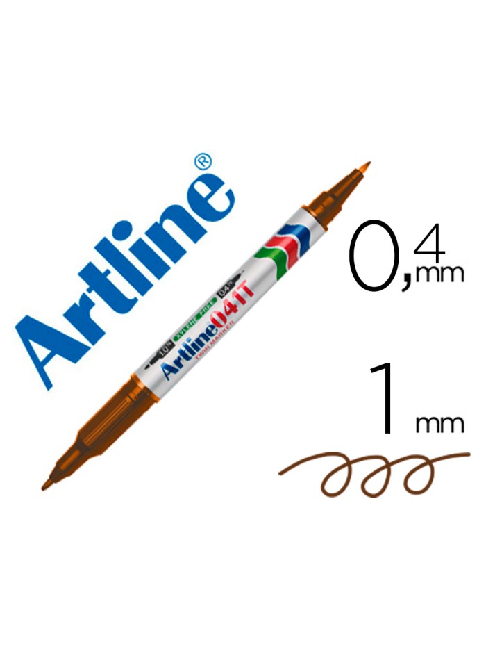 Rotulador artline marcador permanente ek-041t marron -doble punta 0.4 y 1.0 mm Rotulador artline marcador permanente ek-041t marron -doble punta 0.4 y 1.0 mm