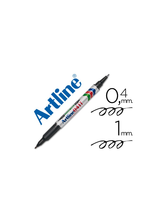 Rotulador artline marcador permanente ek-041t negro doble punta 0,4 y 1,0 mm Rotulador artline marcador permanente ek-041t negro doble punta 0,4 y 1,0 mm