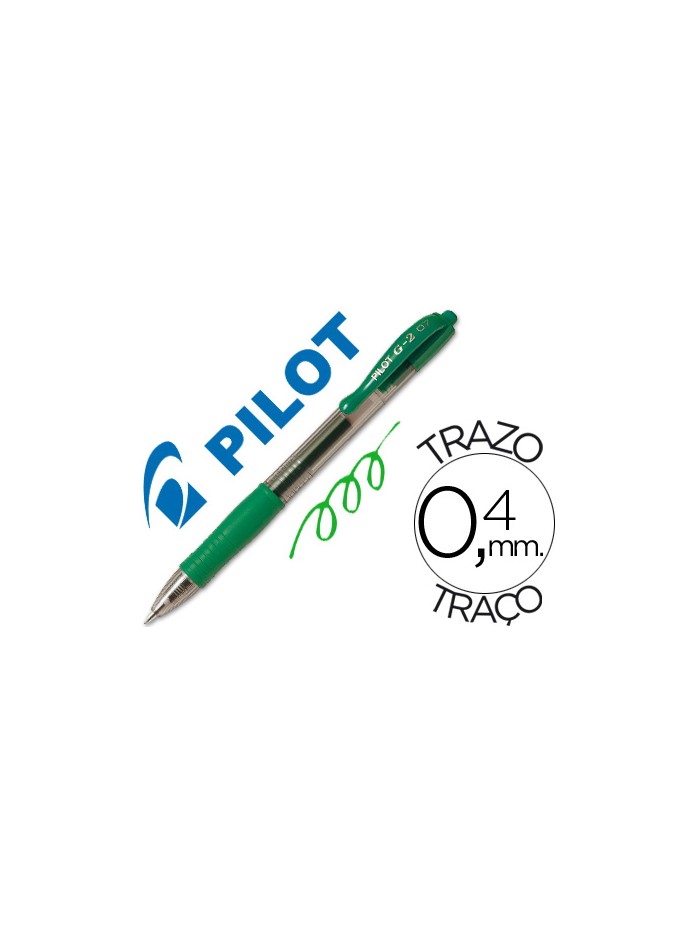 Boligrafo pilot g-2 verde tinta gel retractil sujecion de caucho Boligrafo pilot g-2 verde tinta gel retractil sujecion de caucho