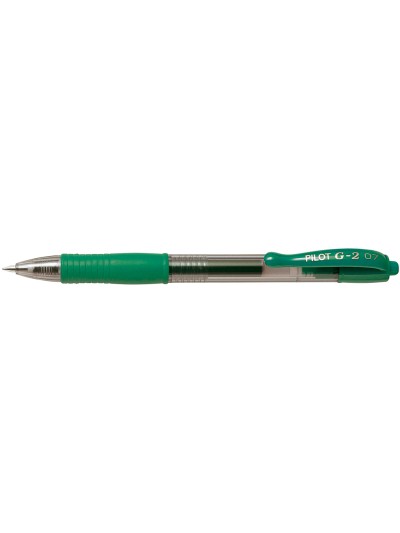 Boligrafo pilot g-2 verde tinta gel retractil sujecion de caucho