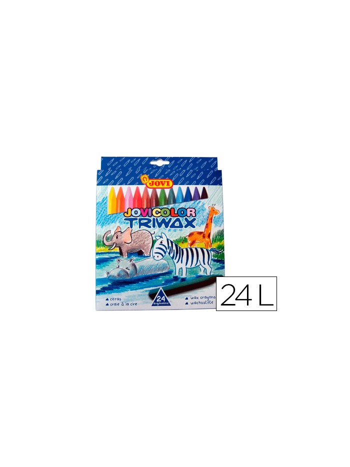 Lapices cera jovicolor triangular triwax 24 unidades colores surtidos Lapices cera jovicolor triangular triwax 24 unidades colores surtidos