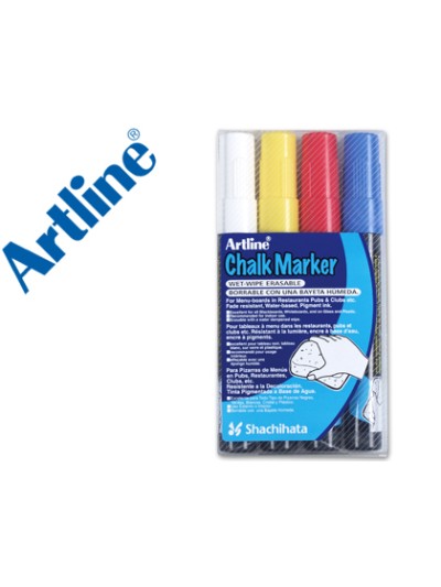 Rotulador artline pizarra verde negra epw-4-st bolsa de 4 unidades colores surtidos