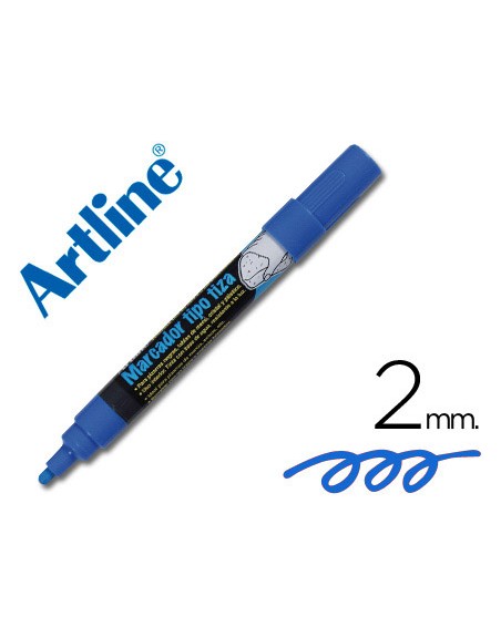Rotulador artline pizarra verde negra epw-4-az color azul bolsa de 4 unidades