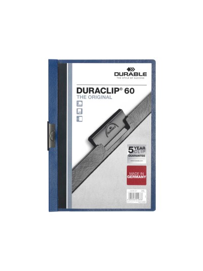 Carpeta duraclip dossier pinza lateral azul oscuro capacidad 60 hojas