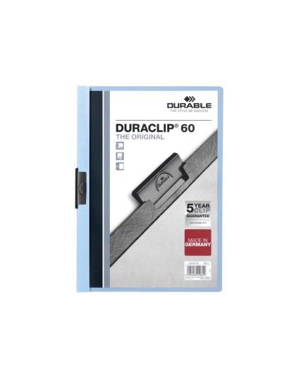 Carpeta duraclip dossier pinza lateral azul capacidad 60 hojas