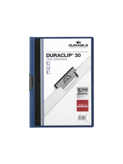 Carpeta duraclip dossier pinza lateral azul oscuro capacidad 30 hojas