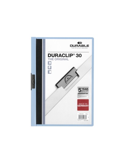 Carpeta duraclip dossier pinza lateral azul capacidad 30 hojas