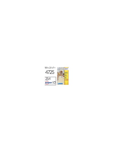 Etiqueta adhesiva avery removible tamaño 25,4x10 mm caja de 4725 unidades