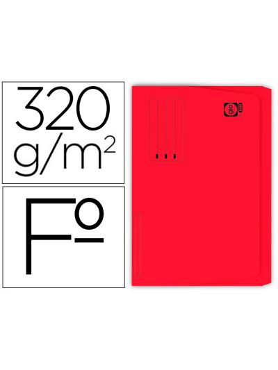 Subcarpeta cartulina gio folio pocket rojo con bolsa y solapa