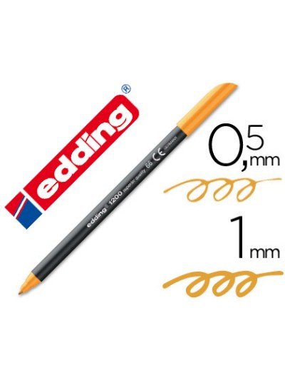 Rotulador edding punta fibra 1200 naranja neon n.66 punta de fibra 0,5 mm