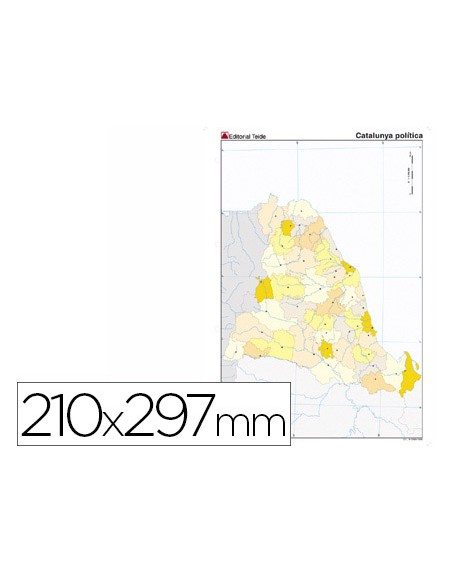 Mapa mudo color din a4 cataluña politico