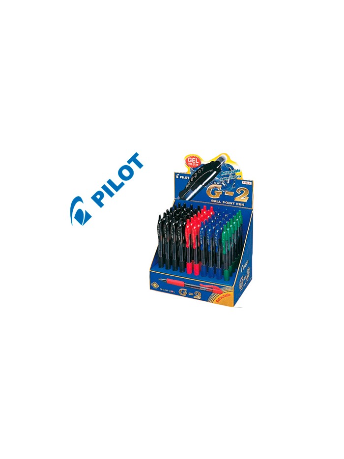 Boligrafo pilot g-2 tinta gel retractil sujecion de caucho expositor de 60 unidades Boligrafo pilot g-2 tinta gel retractil sujecion de caucho expositor de 60 unidades