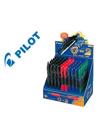 Boligrafo pilot g-2 tinta gel retractil sujecion de caucho expositor de 60 unidades