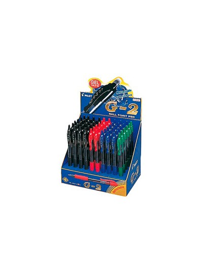 Boligrafo pilot g-2 tinta gel retractil sujecion de caucho expositor de 60 unidades