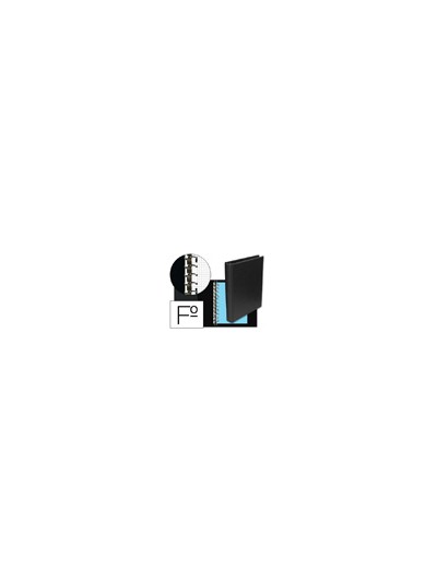 Carpeta multifin alfa 3005-m 16 anillas 25 mm plastico folio negro