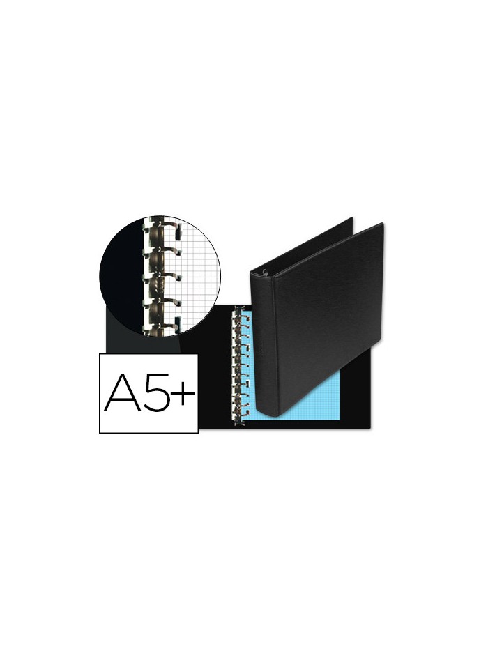 Carpeta multifin alfa 3002-m 11 anillas 25 mm plastico cuarto negro Carpeta multifin alfa 3002-m 11 anillas 25 mm plastico cuarto negro
