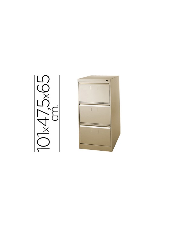 Fichero cajones de suelo metalico de 3 cajones 101 alto,65 prof. 47,5 ancho color beige n.34 Fichero cajones de suelo metalico de 3 cajones 101 alto,65 prof. 47,5 ancho color beige n.34