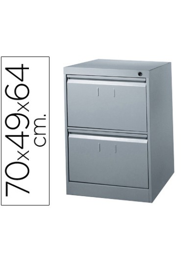 Fichero cajones de suelo metalico de 2 cajones 70cm alto,64cm prof,49cm anchocolor gris n.1375