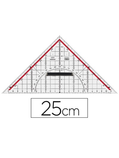 Escuadra m+r geometria 25 cm plastico cristal