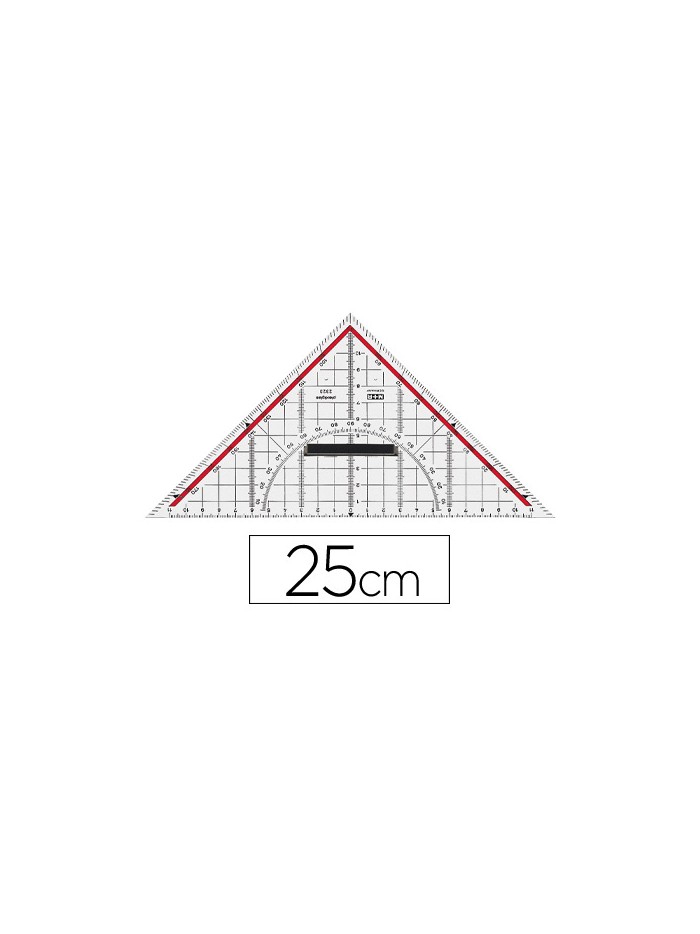Escuadra m+r geometria 25 cm plastico cristal Escuadra m+r geometria 25 cm plastico cristal