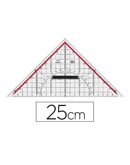Escuadra m+r geometria 25 cm plastico cristal