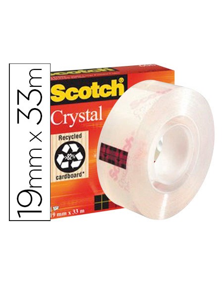 Cinta adhesiva scotch supertransparente 33 mt x 19 mm 600/1933ci