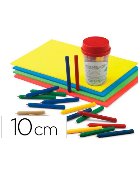 Punzon faibo plastico con punta de acero latonado 10 cm colores surtidos