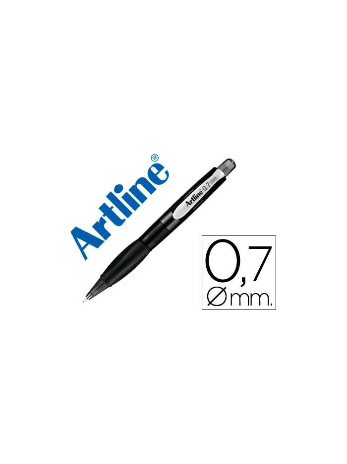 Portaminas artline retractil sujecion de caucho translucido 0,7 mm cuerpo negro Portaminas artline retractil sujecion de caucho translucido 0,7 mm cuerpo negro