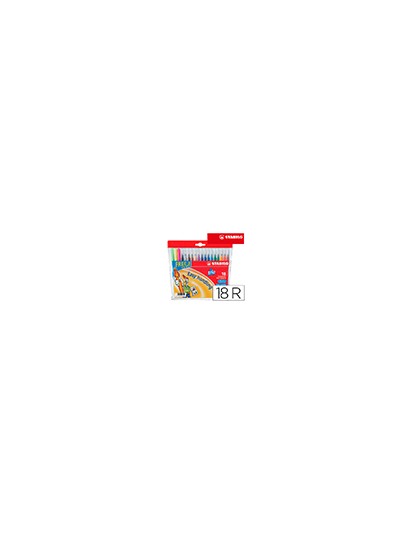 Rotulador escolar stabilo trio a-z bolsa de 18 unidades colores surtidos