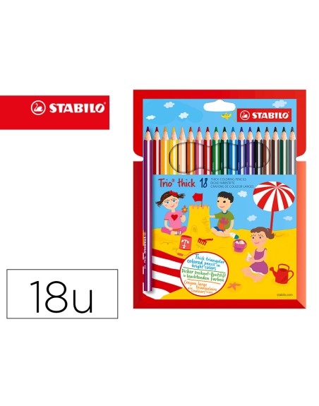Lapices de colores stabilo trio caja de 18 colores