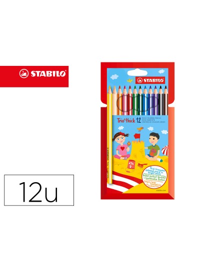 Lapices de colores stabilo trio caja de 12 colores