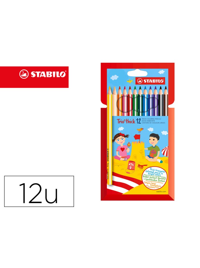 Lapices de colores stabilo trio caja de 12 colores Lapices de colores stabilo trio caja de 12 colores