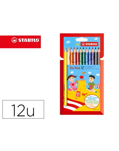 Lapices de colores stabilo trio caja de 12 colores