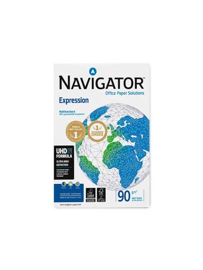 Papel fotocopiadora navigator din a3 90 gramos papel multiuso ink-jet y laser paquete de 500 hojas
