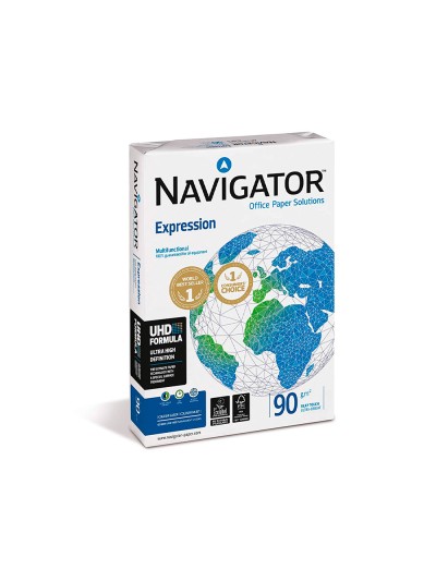 Papel fotocopiadora navigator din a3 90 gramos papel multiuso ink-jet y laser paquete de 500 hojas