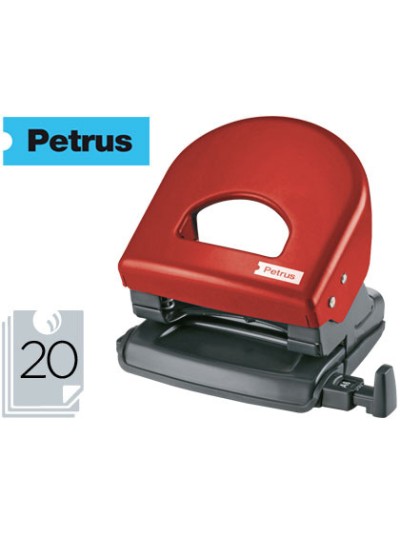 Taladrador petrus 62 color rojo capacidad 20 hojas