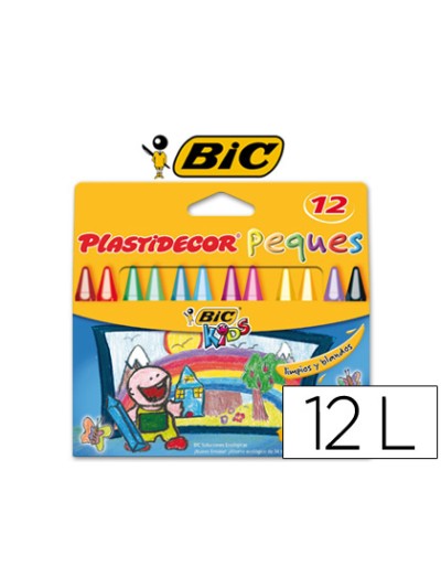 Lapices cera plastidecor peques caja de 12 colores surtidos