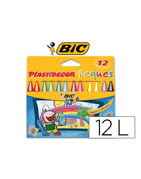 Lapices cera plastidecor peques caja de 12 colores surtidos