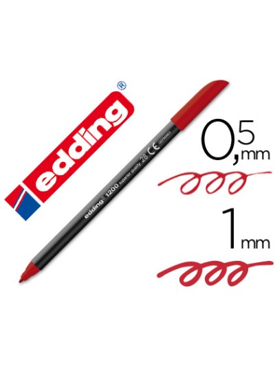 Rotulador edding punta fibra 1200 rojo ingles n.28 punta redonda 0.5 mm