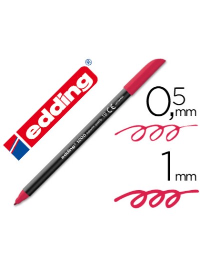 Rotulador edding punta fibra 1200 carmin n. 19 punta redonda 0.5 mm
