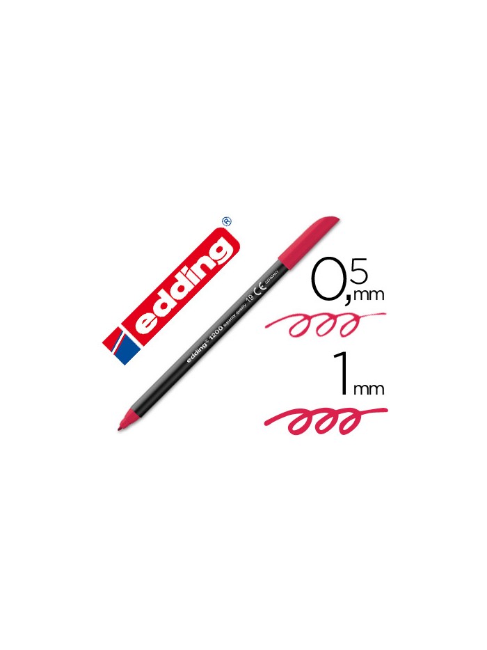 Rotulador edding punta fibra 1200 carmin n. 19 punta redonda 0.5 mm