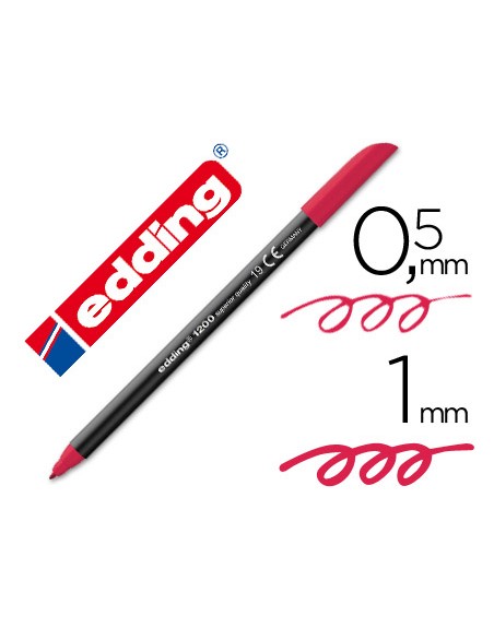 Rotulador edding punta fibra 1200 carmin n. 19 punta redonda 0.5 mm
