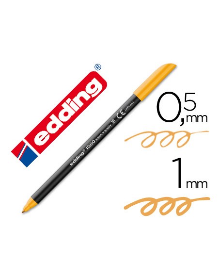 Rotulador edding punta fibra 1200 naranja claro n.16 punta redonda 0.5 mm